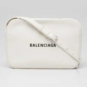 Balenciaga White Calfskin Leather Everyday Camera S Bag